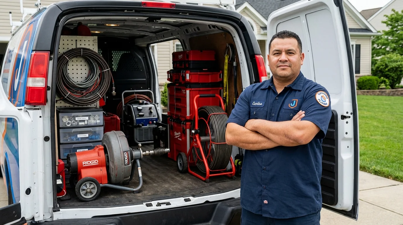 Professional drain cleaning equipment and Johns Plumbing LLC plumber in Brookings